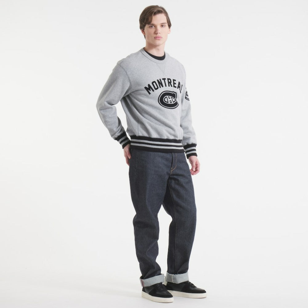 Montreal Canadiens - Todd Snyder by Fanatics Relaxed Canadian Fleece Crew Athletic Heather Gray