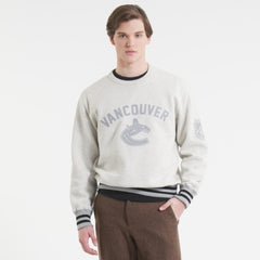 Vancouver Canucks - Todd Snyder by Fanatics Relaxed Canadian Fleece Crew Heather Gray
