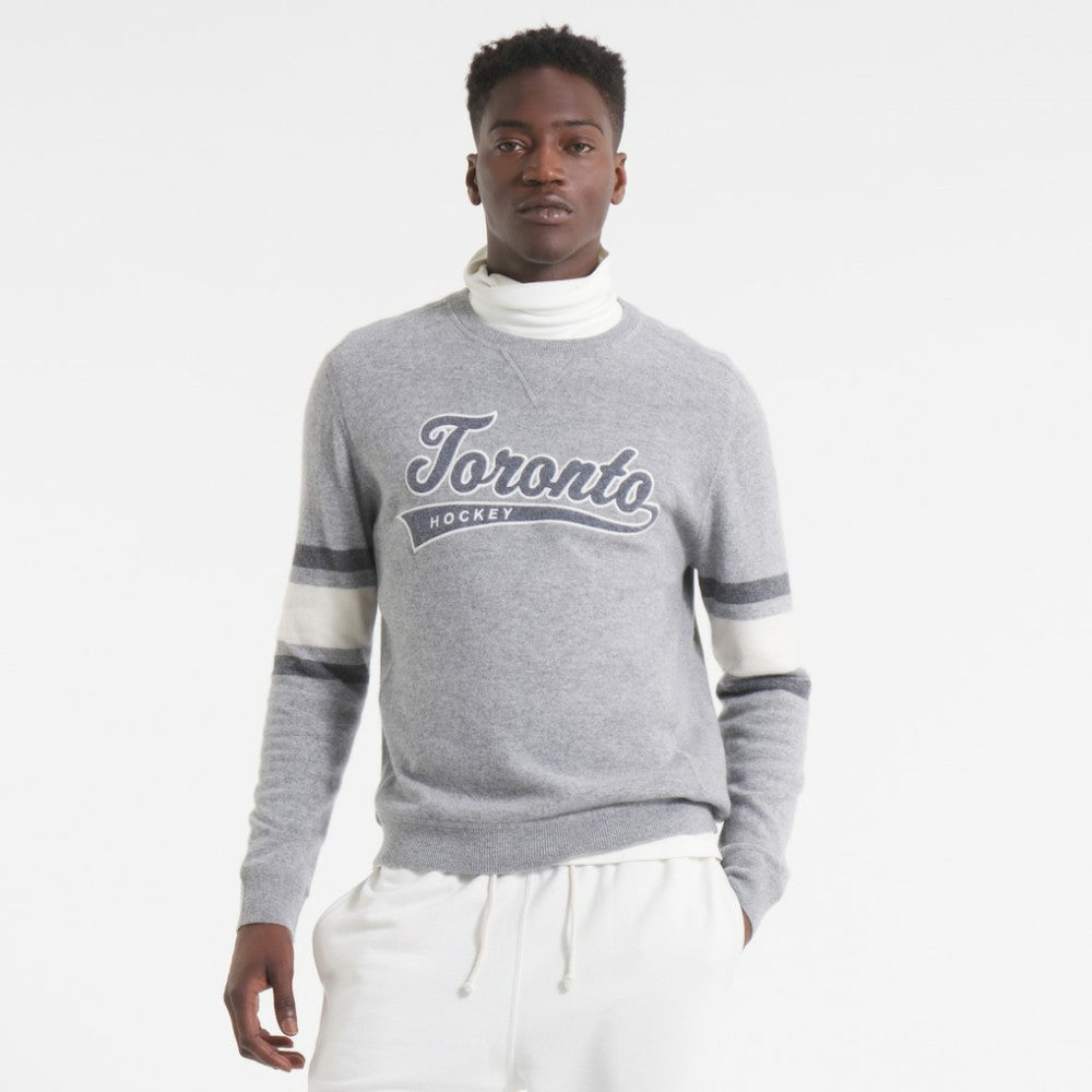 Toronto Maple Leafs - Todd Snyder by Fanatics Cashmere Crew Sweater Athletic Heather Gray