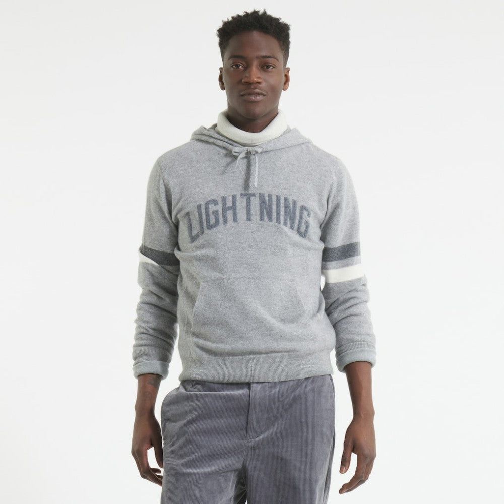 Tampa Bay Lightning - Todd Snyder by Fanatics Cashmere Hooded Sweater Athletic Heather Gray