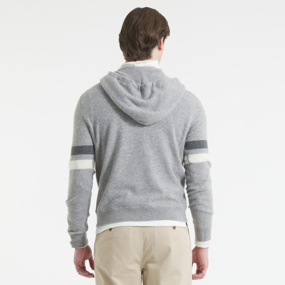 New York Rangers Todd Snyder by Fanatics Cashmere Hooded Sweater Athletic Heather Gray