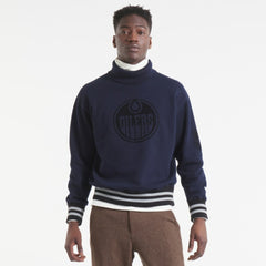 Edmonton Oilers - Todd Snyder by Fanatics Relaxed Canadian Fleece Turtleneck Navy