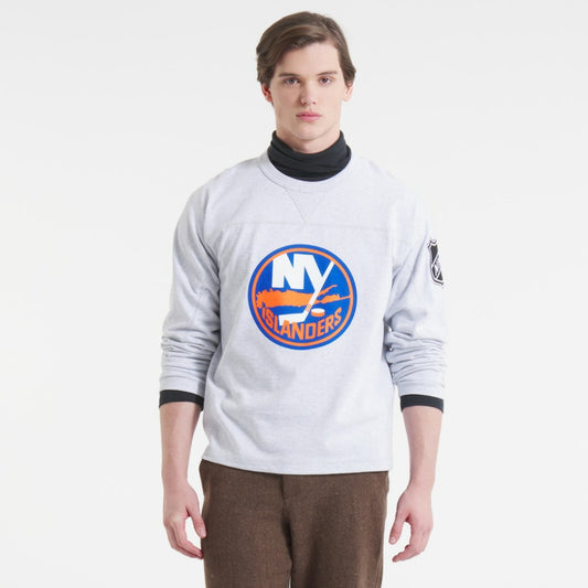 New York Islanders Todd Snyder by Fanatics Heavyweight Football Jersey - Heather Gray | NHL Jerseys