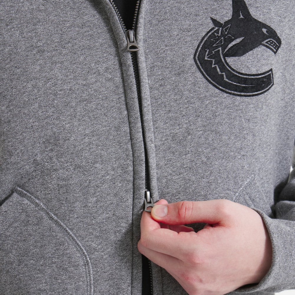 Vancouver Canucks - Todd Snyder by Fanatics Full-Zip Fleece Dark Heather Gray