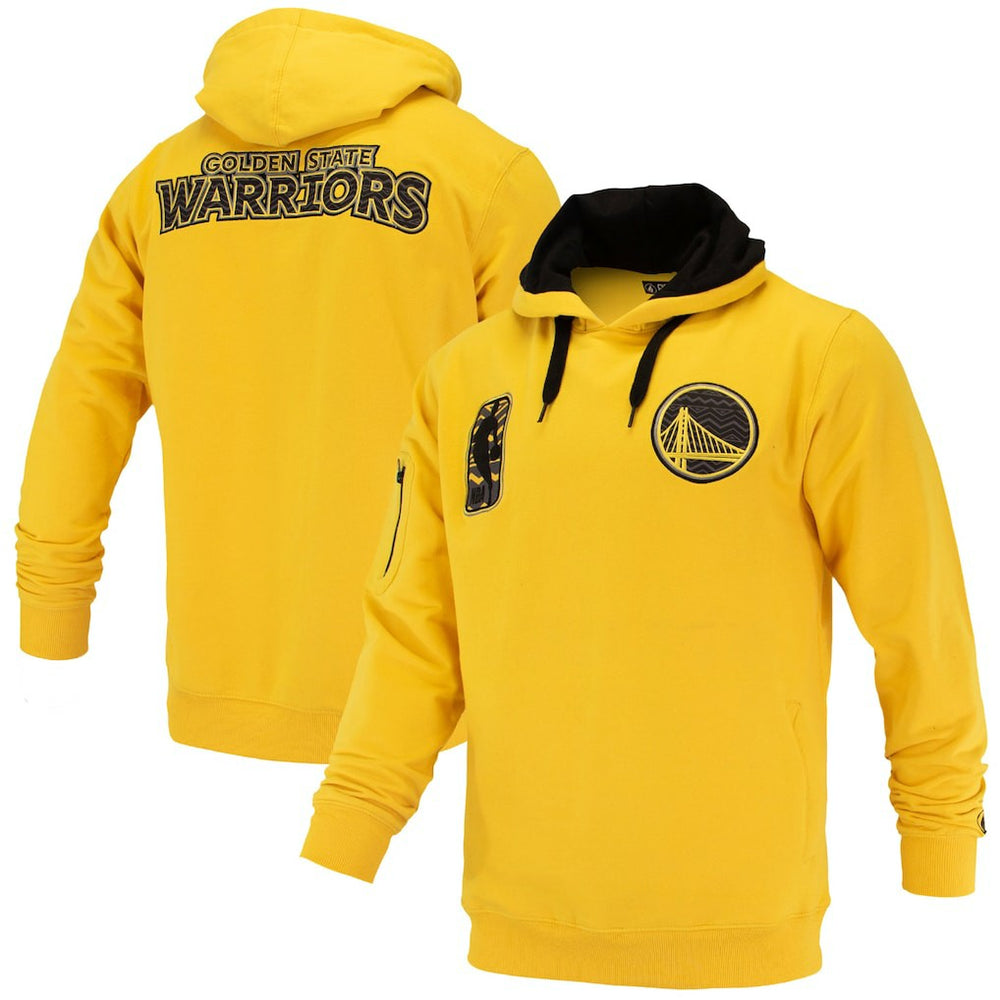 NBA - Golden State Warriors FISLL Unisex Logoman Shadow Collection Pullover Hoodie - Gold