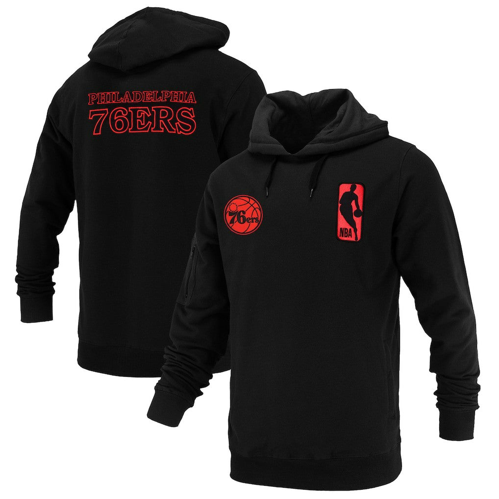 NBA - Philadelphia 76ers FISLL Unisex Logoman Shadow Collection Pullover Hoodie - Black