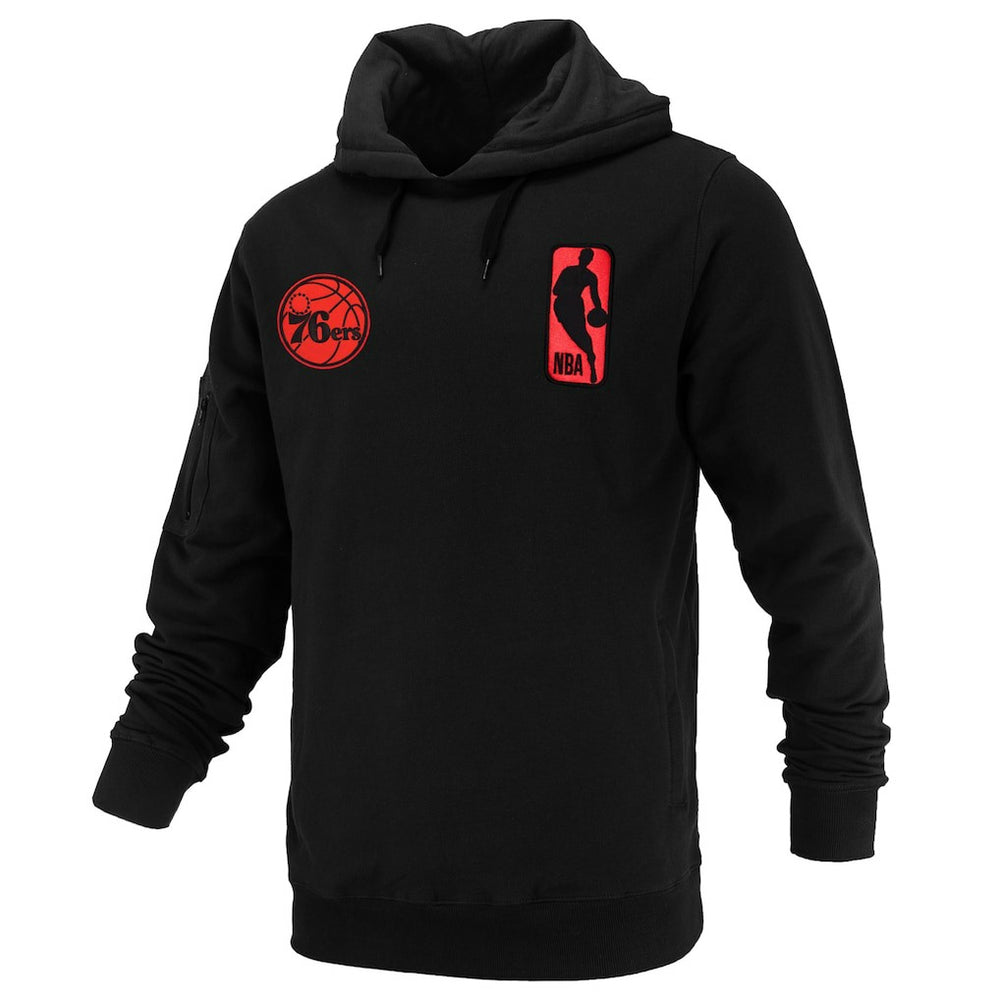 NBA - Philadelphia 76ers FISLL Unisex Logoman Shadow Collection Pullover Hoodie - Black