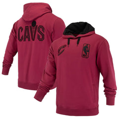NBA - Cleveland Cavaliers FISLL Unisex Logoman Shadow Collection Pullover Hoodie - Wine