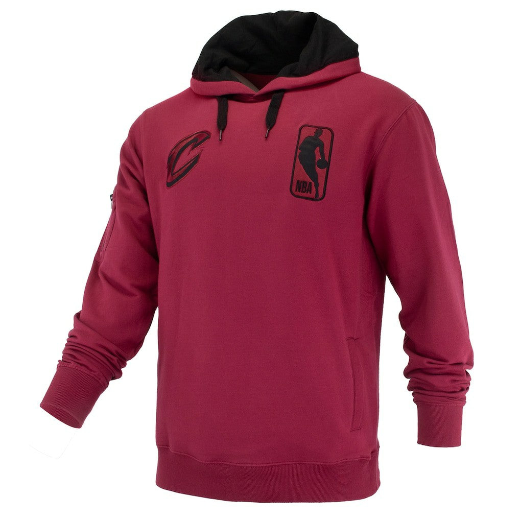 NBA - Cleveland Cavaliers FISLL Unisex Logoman Shadow Collection Pullover Hoodie - Wine