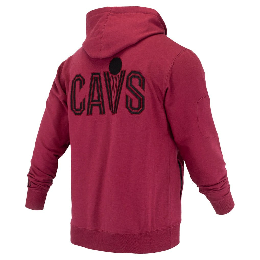 NBA - Cleveland Cavaliers FISLL Unisex Logoman Shadow Collection Pullover Hoodie - Wine