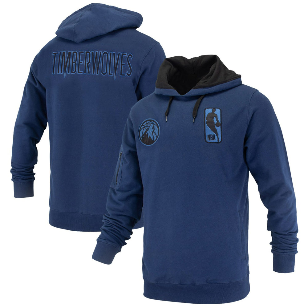 NBA - Minnesota Timberwolves FISLL Unisex Logoman Shadow Collection Pullover Hoodie - Navy