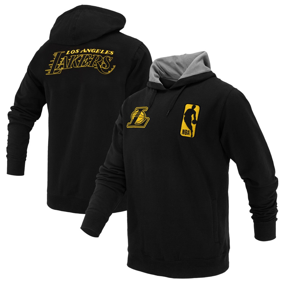 NBA - Los Angeles Lakers FISLL Unisex Logoman Shadow Collection Pullover Hoodie - Black