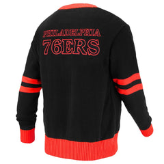 NBA - Philadelphia 76ers FISLL Unisex Logoman Shadow Collection Full-Button Cardigan Sweater - Black