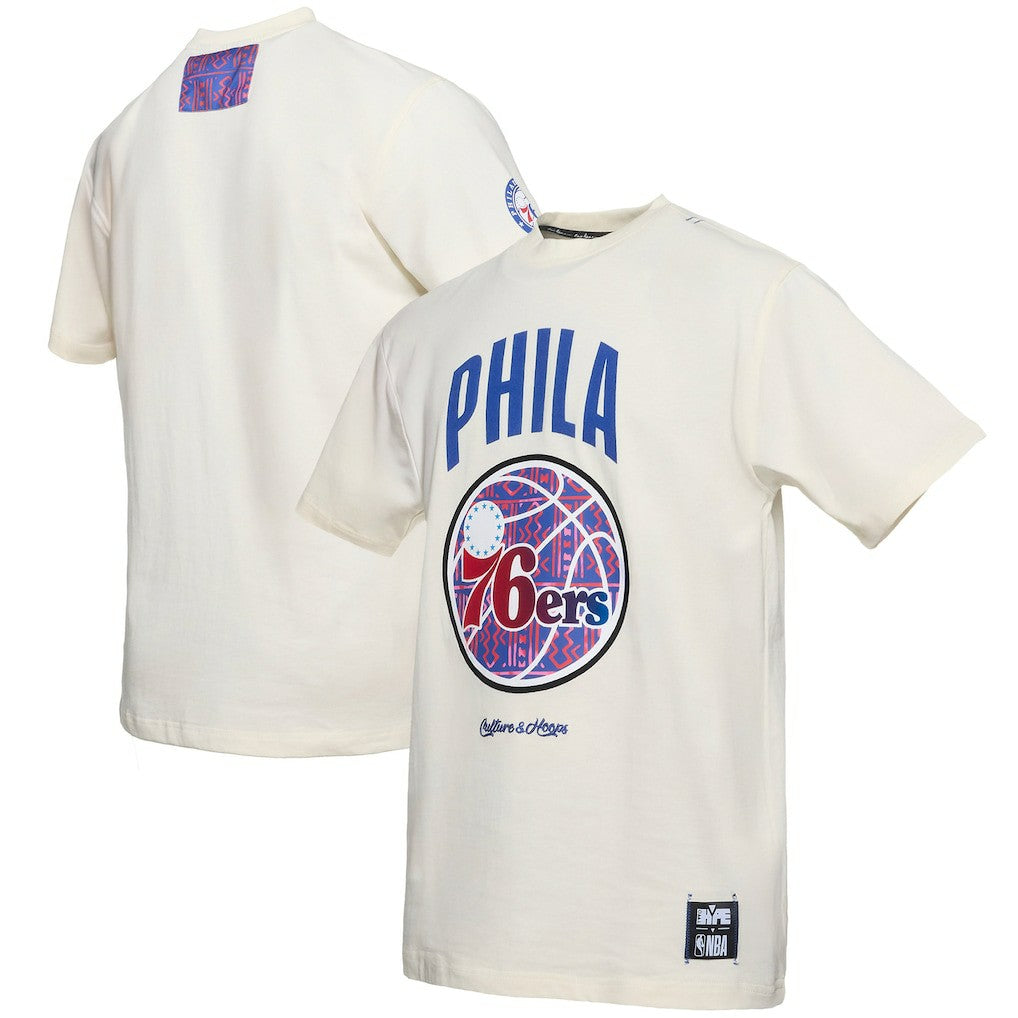 NBA - Philadelphia 76ers NBA x Two Hype Culture & Hoops Collection Premium T-Shirt - Cream