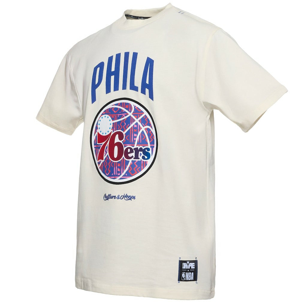 NBA - Philadelphia 76ers NBA x Two Hype Culture & Hoops Collection Premium T-Shirt - Cream