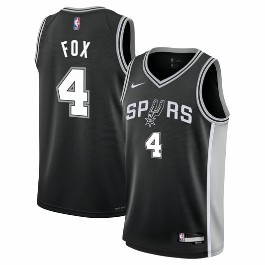 De'Aaron Fox San Antonio Spurs Youth Swingman Jersey - Icon Edition - Black | NBA Jerseys
