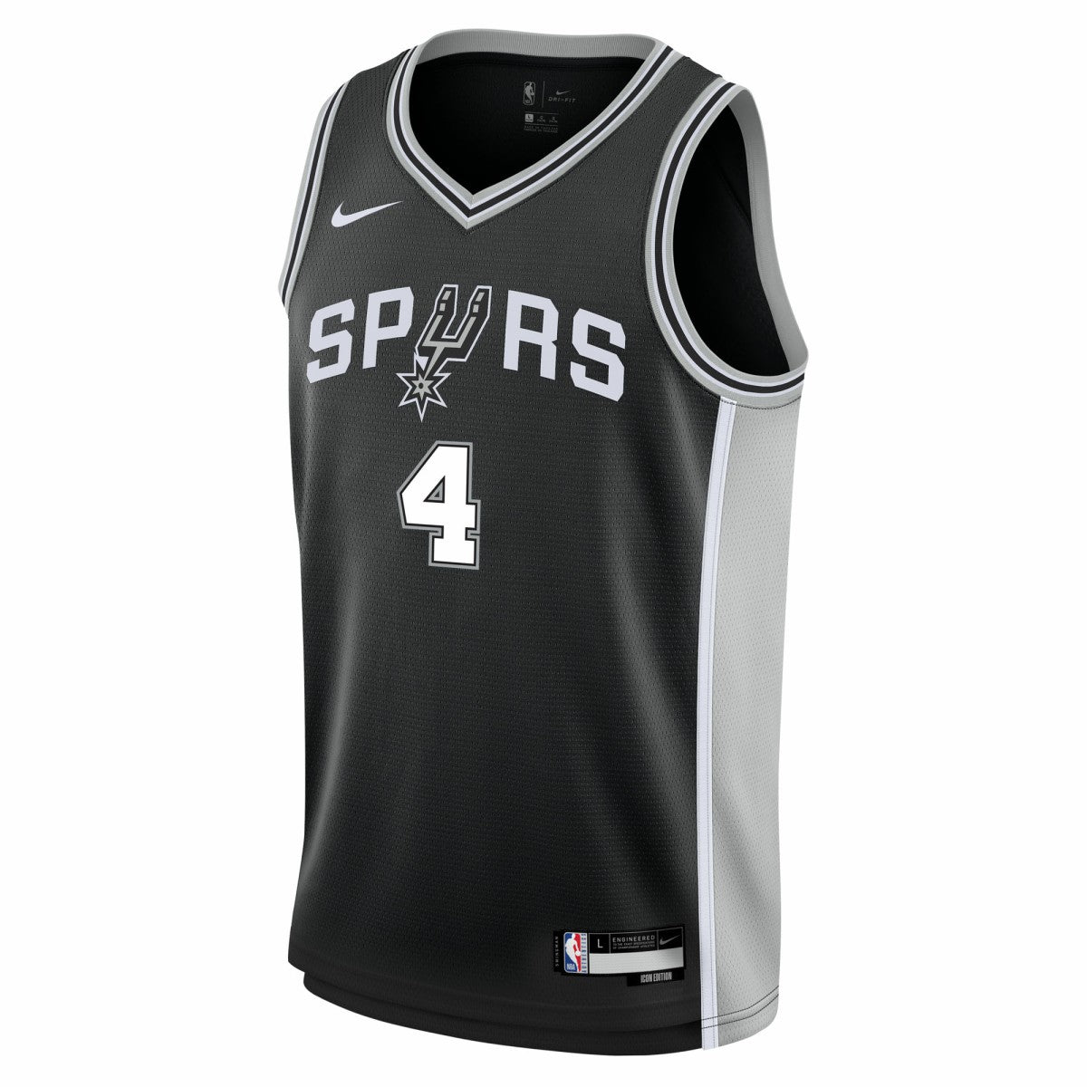 Nike - De'Aaron Fox San Antonio Spurs Youth Swingman Jersey - Icon Edition - Black