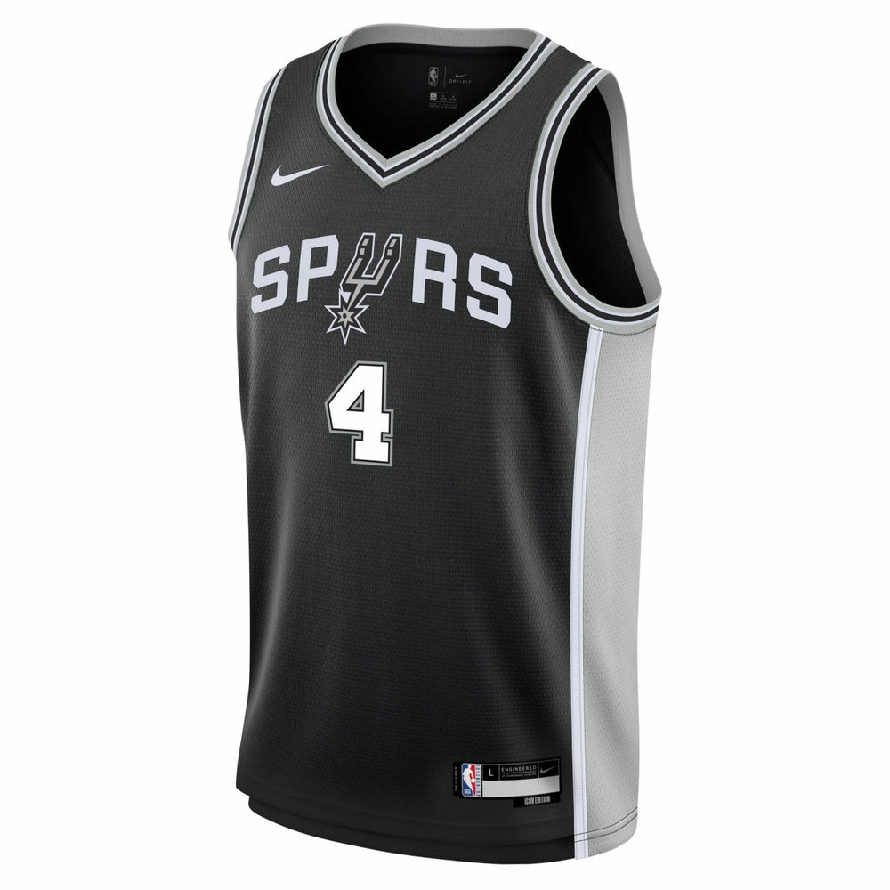 Nike - De'Aaron Fox San Antonio Spurs Youth Swingman Jersey - Icon Edition - Black