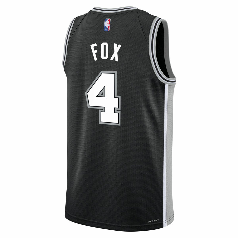 Nike - De'Aaron Fox San Antonio Spurs Youth Swingman Jersey - Icon Edition - Black