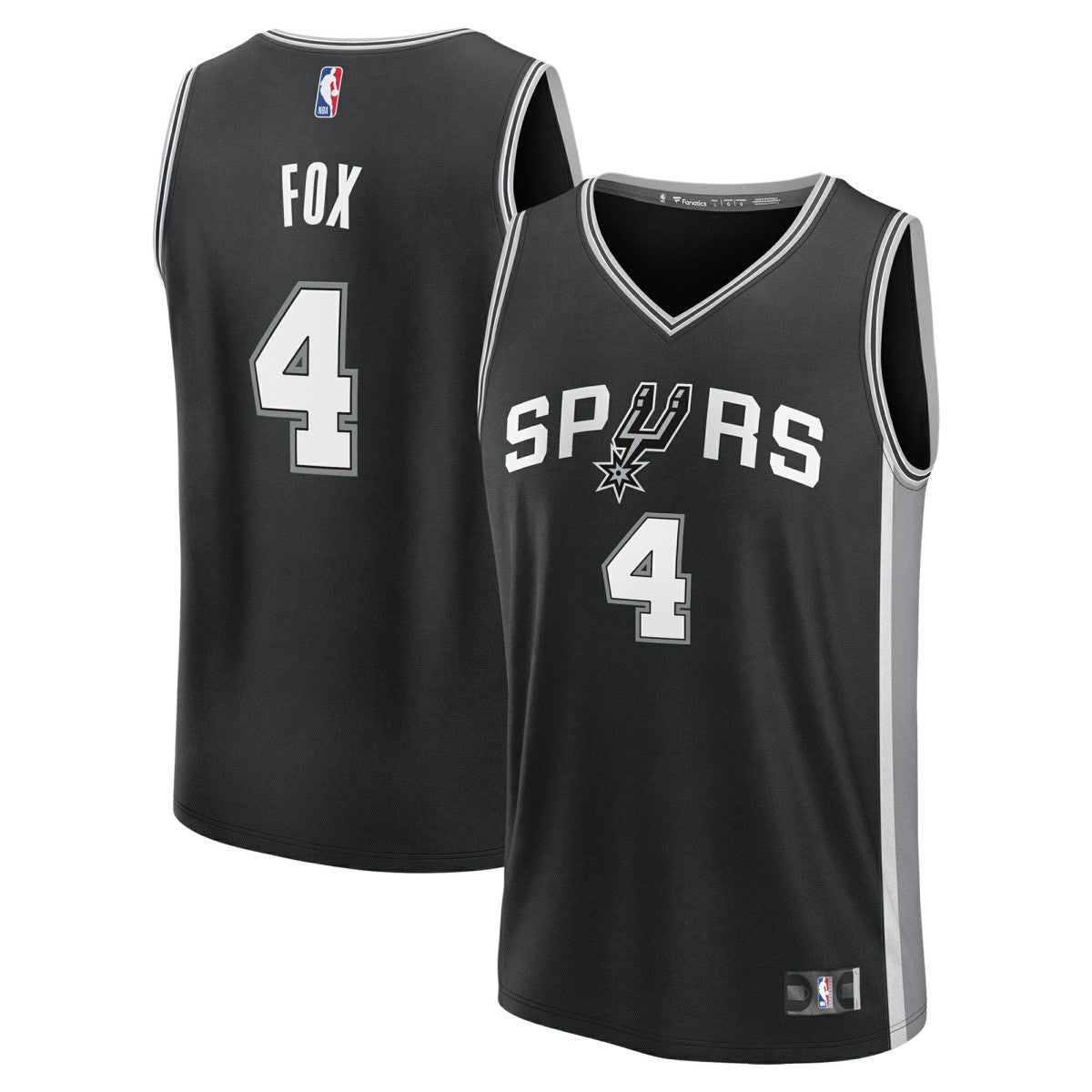Fanatics - De'Aaron Fox San Antonio Spurs Fast Break Replica Player Jersey - Icon Edition - Black
