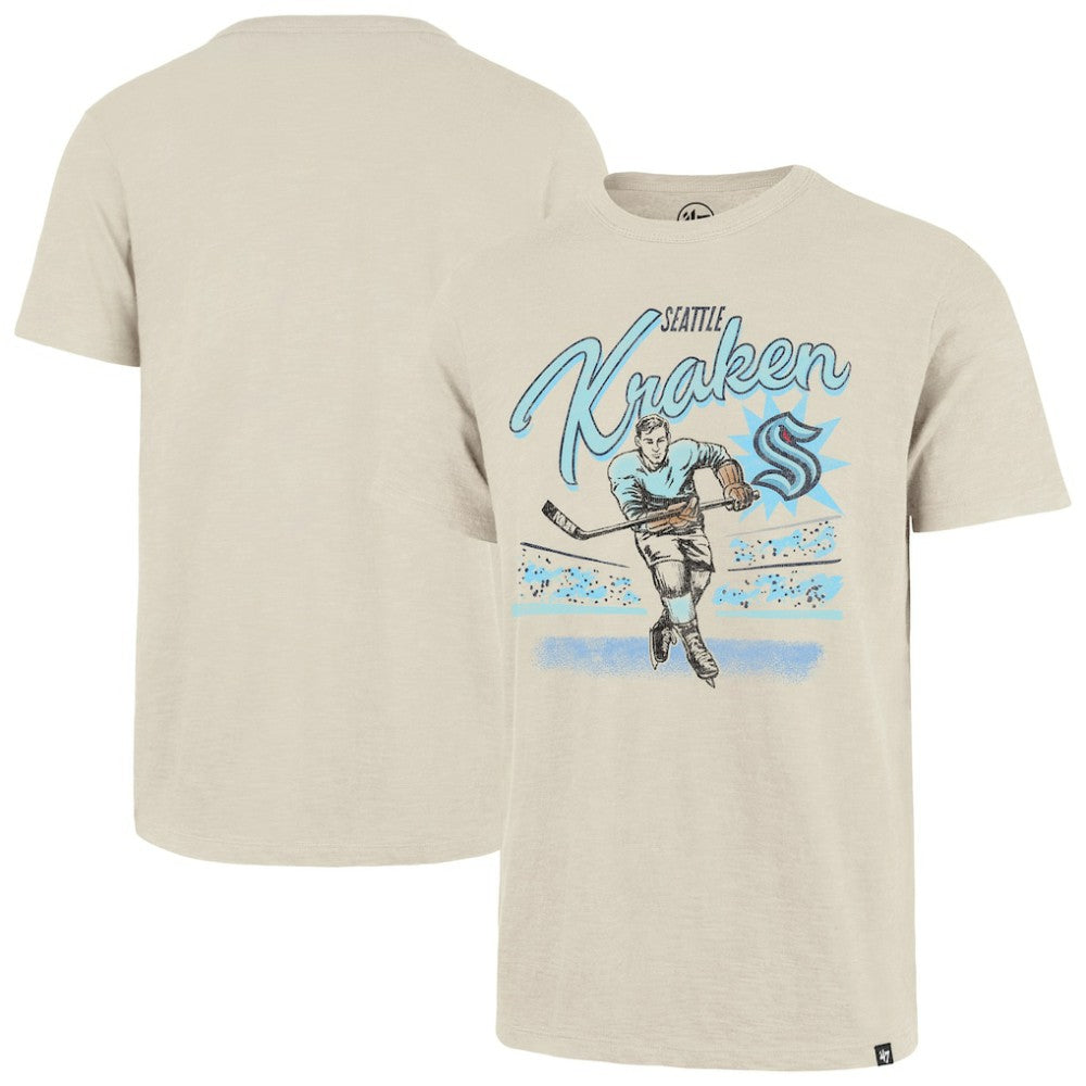 Seattle Kraken '47 Hockey Player Golden Age Scrum T-Shirt Natural