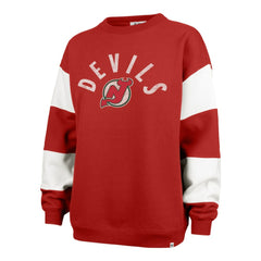 New Jersey Devils - '47 Women's Eephus Barred Pullover Sweatshirt Red