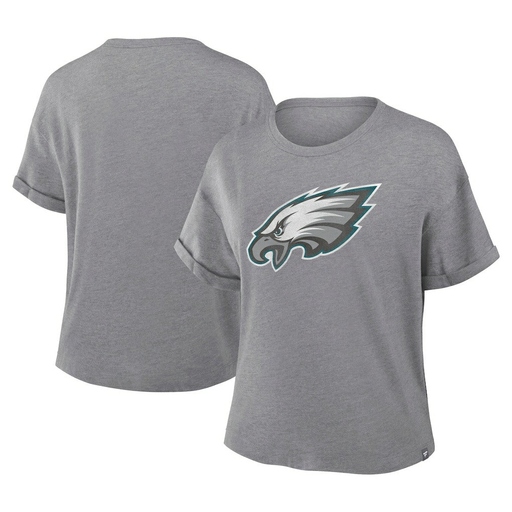 Philadelphia Eagles Women's Tribute Tri-Blend Boxy T-Shirt Heather Gray - Fanatics
