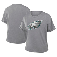 Philadelphia Eagles Women's Tribute Tri-Blend Boxy T-Shirt Heather Gray - Fanatics