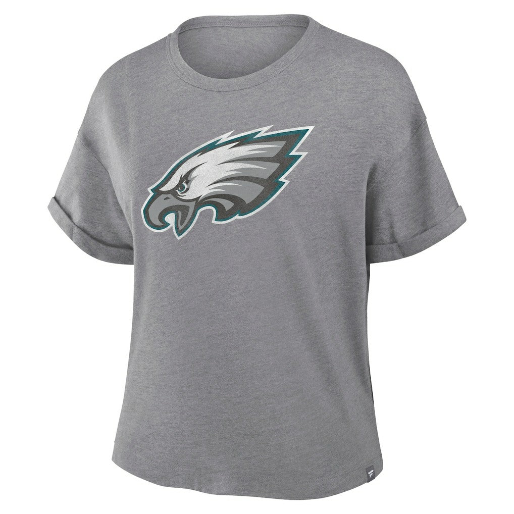 Philadelphia Eagles Women's Tribute Tri-Blend Boxy T-Shirt Heather Gray - Fanatics