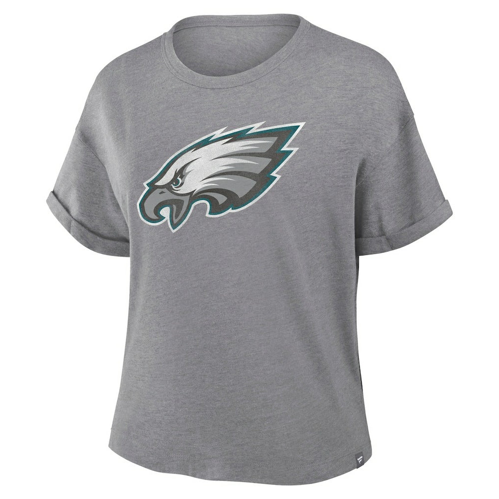 Philadelphia Eagles Women's Tribute Tri-Blend Boxy T-Shirt Heather Gray - Fanatics