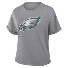 Philadelphia Eagles Women's Tribute Tri-Blend Boxy T-Shirt Heather Gray - Fanatics