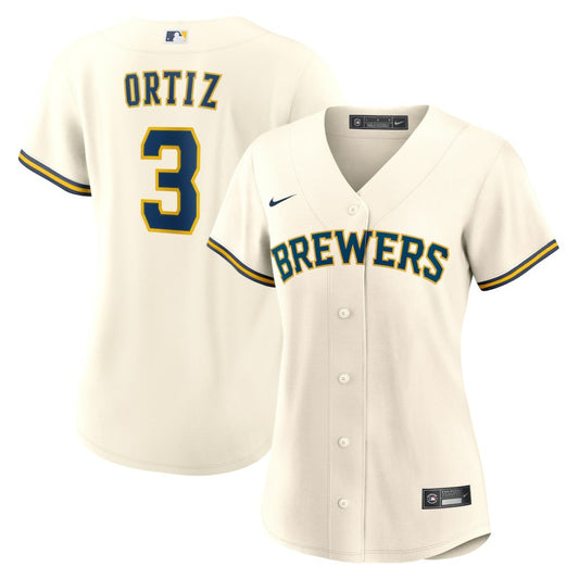 Joey Ortiz Milwaukee Brewers Nike Women's Home Replica Jersey - Cream | MLB Jerseys