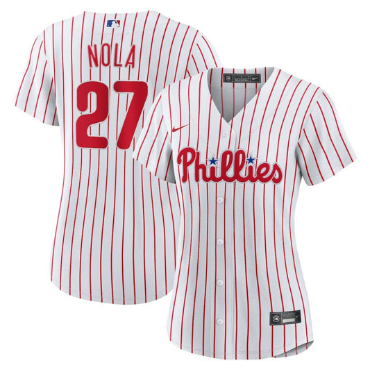 Aaron Nola Philadelphia Phillies Nike Women's Home Replica Jersey - White | MLB Jerseys