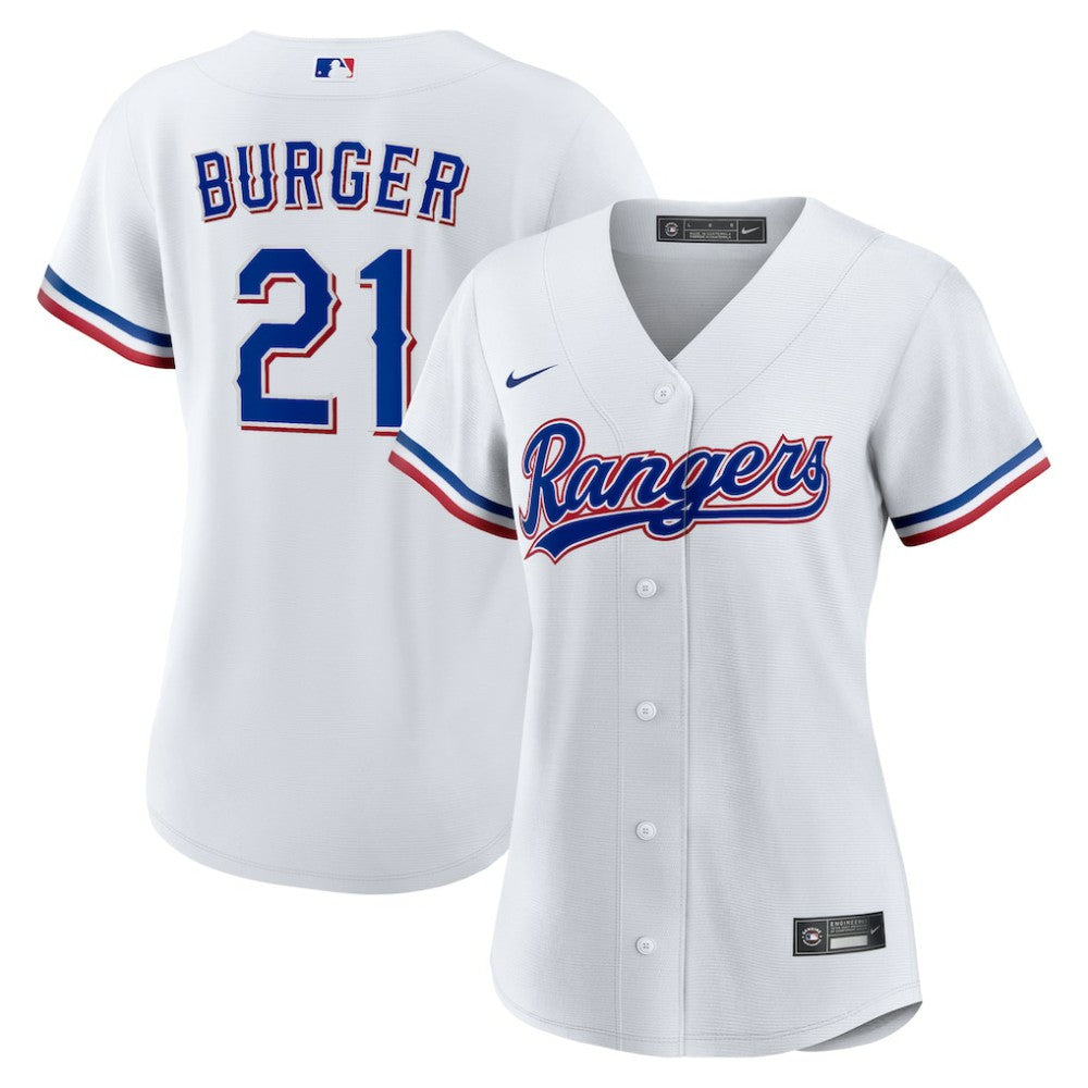 Jake Burger Texas Rangers Nike Women's Home Replica Jersey - White | MLB Jerseys