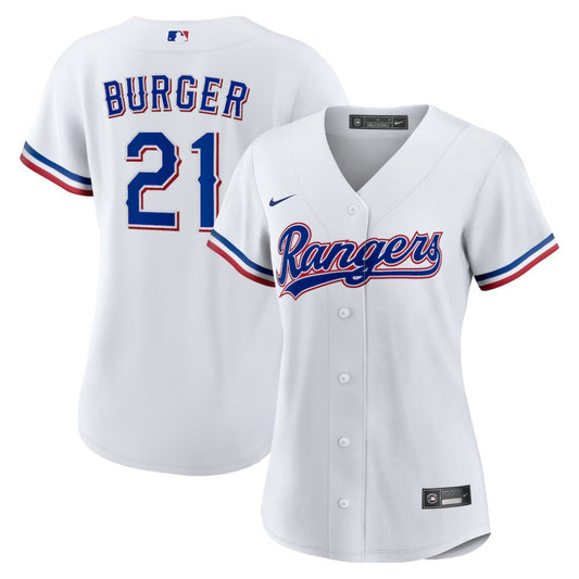 Jake Burger Texas Rangers Nike Women's Home Replica Jersey - White | MLB Jerseys