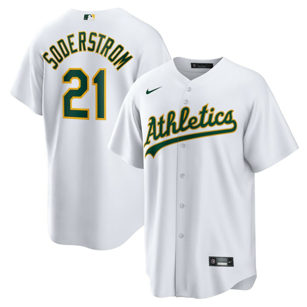 Tyler Soderstrom Athletics Nike Home Replica Jersey - White | MLB Jerseys