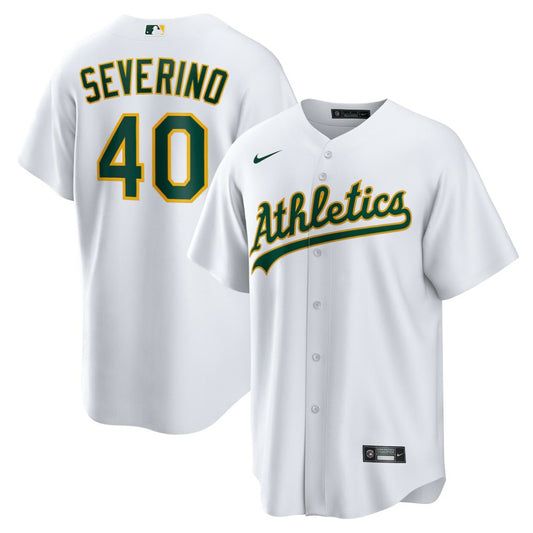 Luis Severino Athletics Nike Home Replica Jersey - White | MLB Jerseys