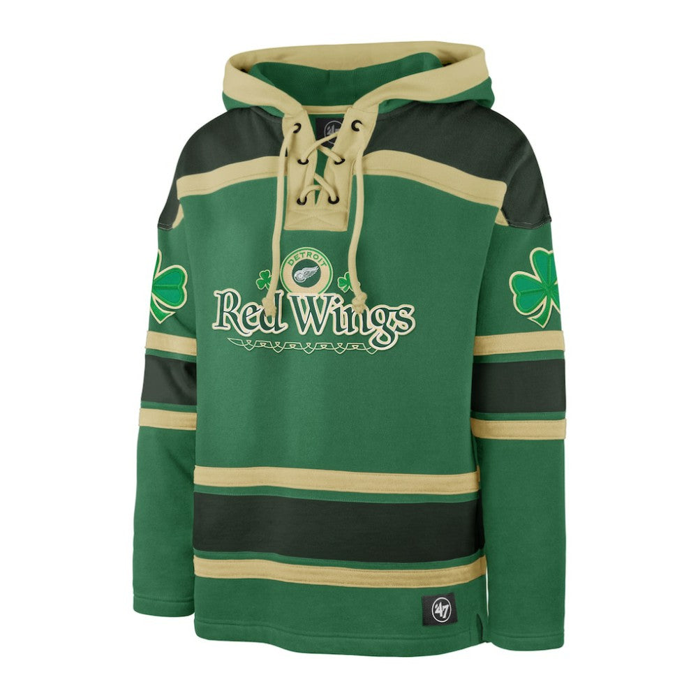 Detroit Red Wings - '47 St. Patrick's Day McLucky Superior Lacer Pullover Hoodie Kelly Green