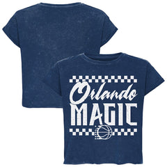 NBA - Orlando Magic Sportiqe Unisex Rock & Roll Collection Gwen Premium Mineral Wash Cropped T-Shirt - Blue
