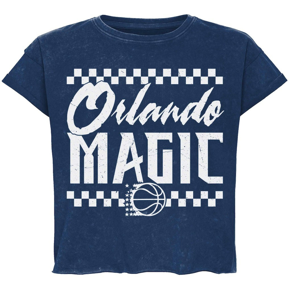 NBA - Orlando Magic Sportiqe Unisex Rock & Roll Collection Gwen Premium Mineral Wash Cropped T-Shirt - Blue
