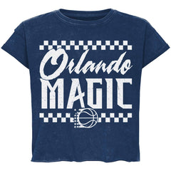 NBA - Orlando Magic Sportiqe Unisex Rock & Roll Collection Gwen Premium Mineral Wash Cropped T-Shirt - Blue