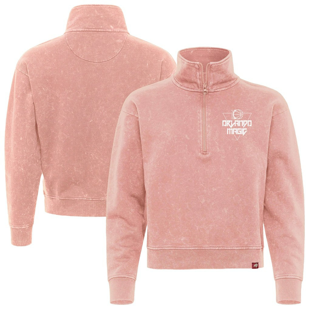 NBA - Orlando Magic Sportiqe Unisex Rock & Roll Collection Iggy Cropped Quarter-Zip Pullover - Coral