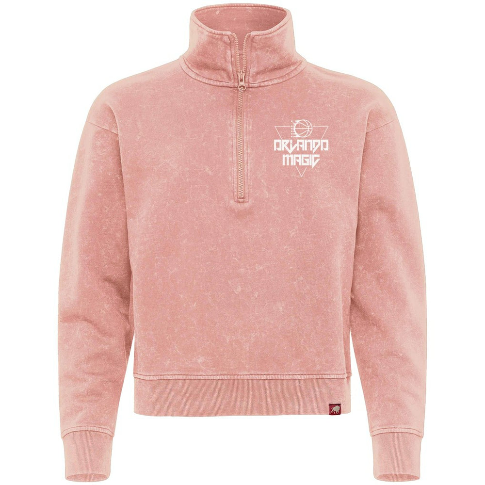 NBA - Orlando Magic Sportiqe Unisex Rock & Roll Collection Iggy Cropped Quarter-Zip Pullover - Coral