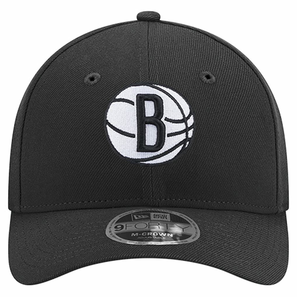 New Era - Brooklyn Nets 9FORTY Stock M-Crown Adjustable Hat - Black