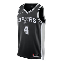 Nike - De'Aaron Fox San Antonio Spurs Unisex Swingman Player Jersey - Icon Edition - Black