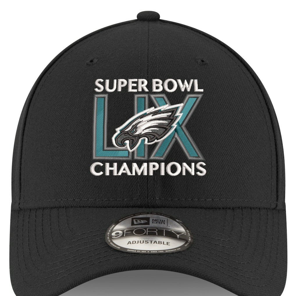 Philadelphia Eagles New Era Super Bowl LIX Champions 9FORTY Adjustable Hat Black - NFL
