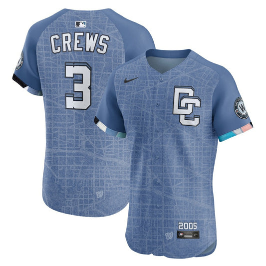 Dylan Crews Washington Nationals Nike 2025 City Connect Elite Player Jersey - Blue | MLB Jerseys