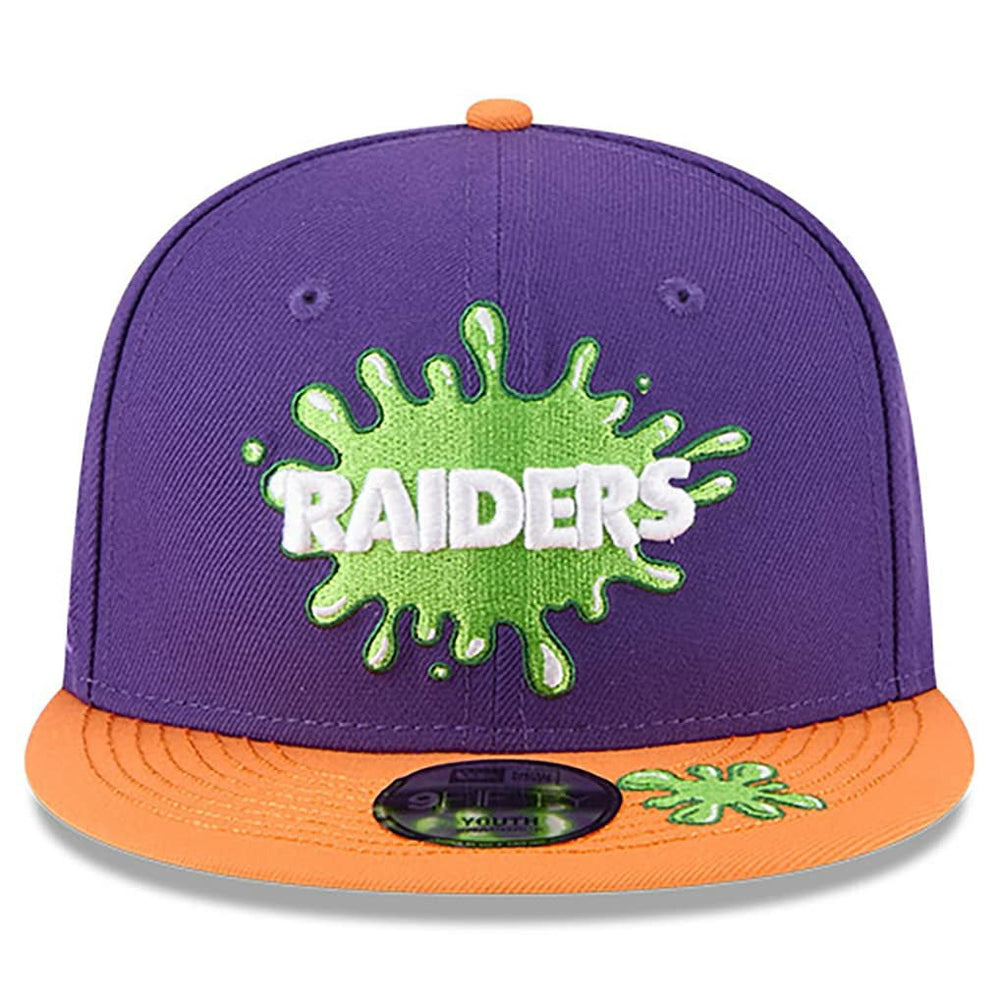 Las Vegas Raiders New Era Youth Nickelodeon Slime 9FIFTY Snapback Hat Purple/Orange - NFL