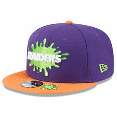 Las Vegas Raiders New Era Youth Nickelodeon Slime 9FIFTY Snapback Hat Purple/Orange - NFL