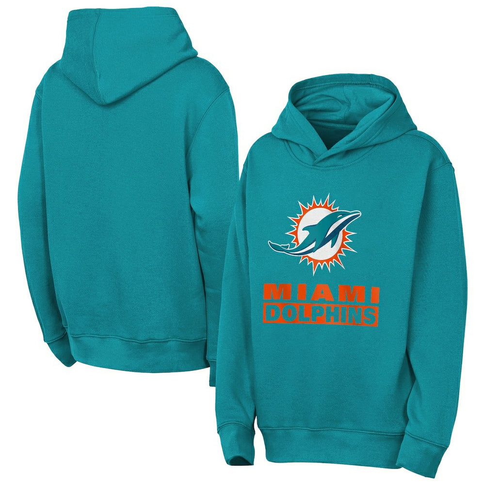 Miami Dolphins Outerstuff Youth Back to Basics Hoodie Aqua - NFL